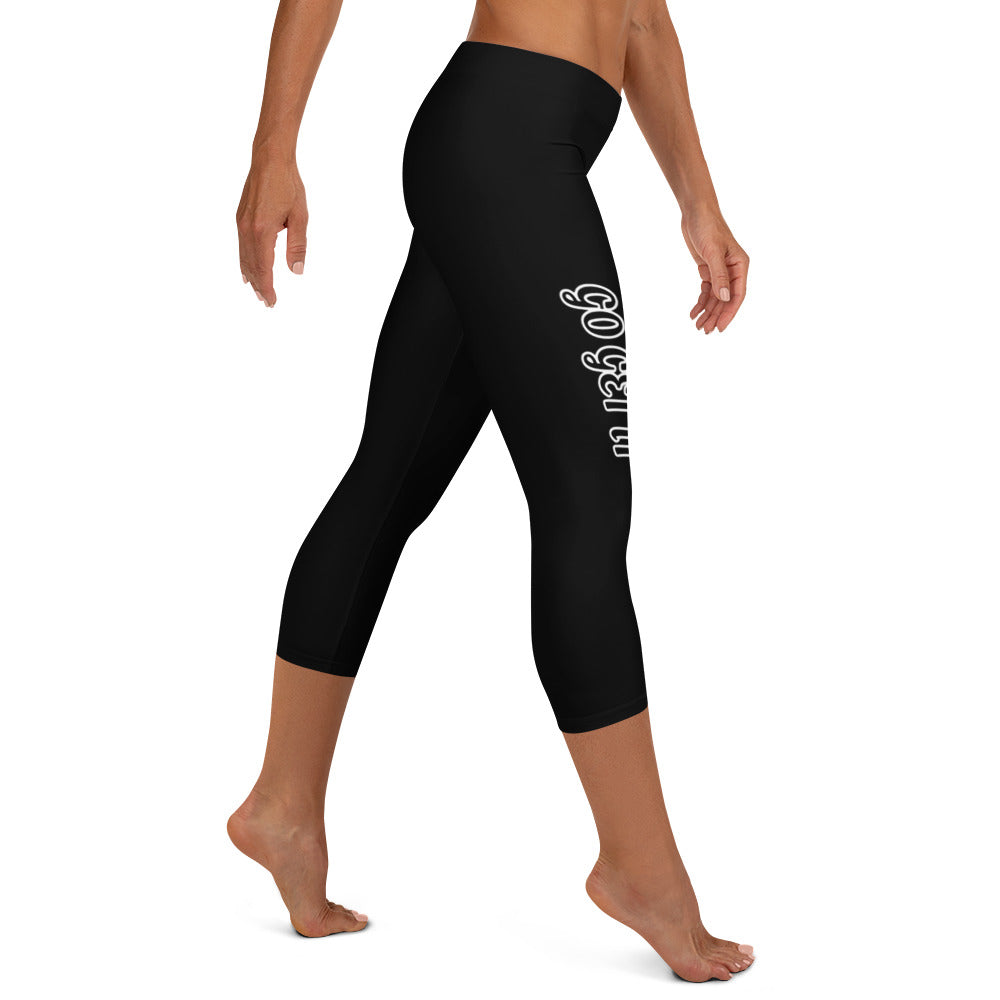 Luxe Comfort Capri Leggings (Black) - Sustainable, High-Waisted, All-Day Wear