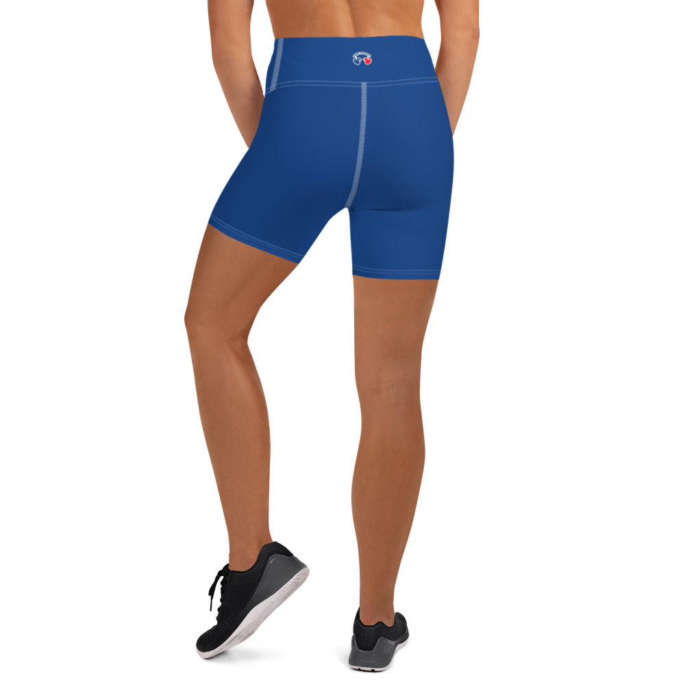 Empower Your Flow: High-Waisted Yoga Shorts in Breezy Blue