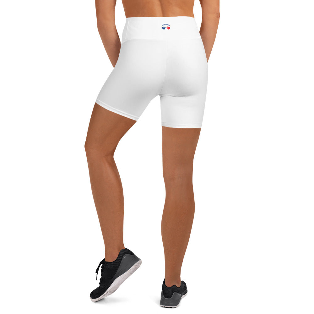 Empower Your Flow: Eco-Conscious White Yoga Shorts