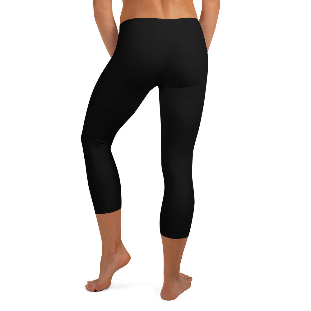 Luxe Comfort Capri Leggings (Black) - Sustainable, High-Waisted, All-Day Wear