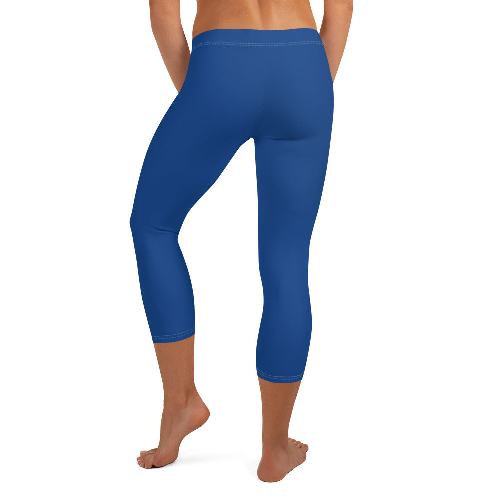 Move With Freedom: Sustainable Capri Leggings (Blue) - High-Waisted, 4-Way Stretch