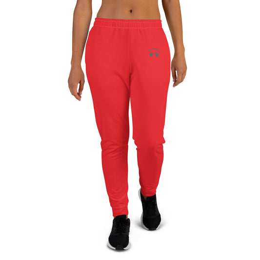 Sustainable Luxe: Women's Slim Fit Joggers in Recycled Red