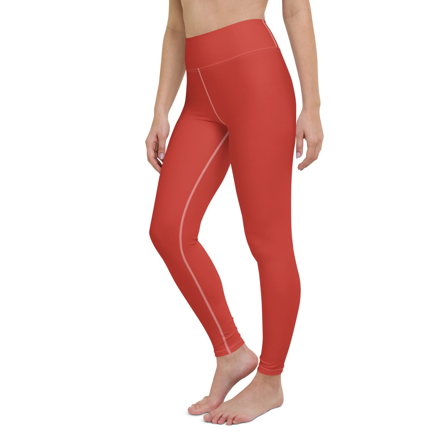 Luxe Red Yoga Leggings: Made-to-Move Comfort, Made-to-Minimize Waste