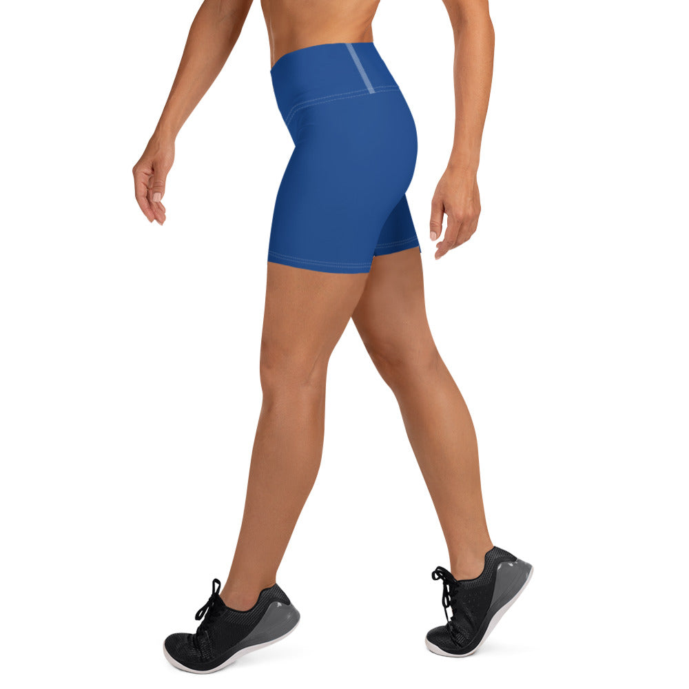 Empower Your Flow: High-Waisted Yoga Shorts in Breezy Blue